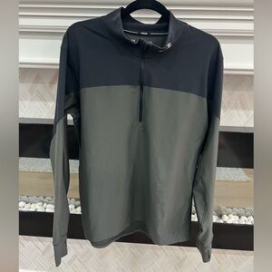 Under Armour Black & Olive Two-Tone Quarter-Zip Running Fittrd Shirt Jacket 2XL